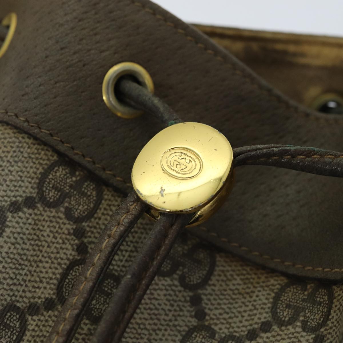 GUCCI Web Sherry Line GG Supreme Shoulder Bag Beige Red 41 02 034 75621