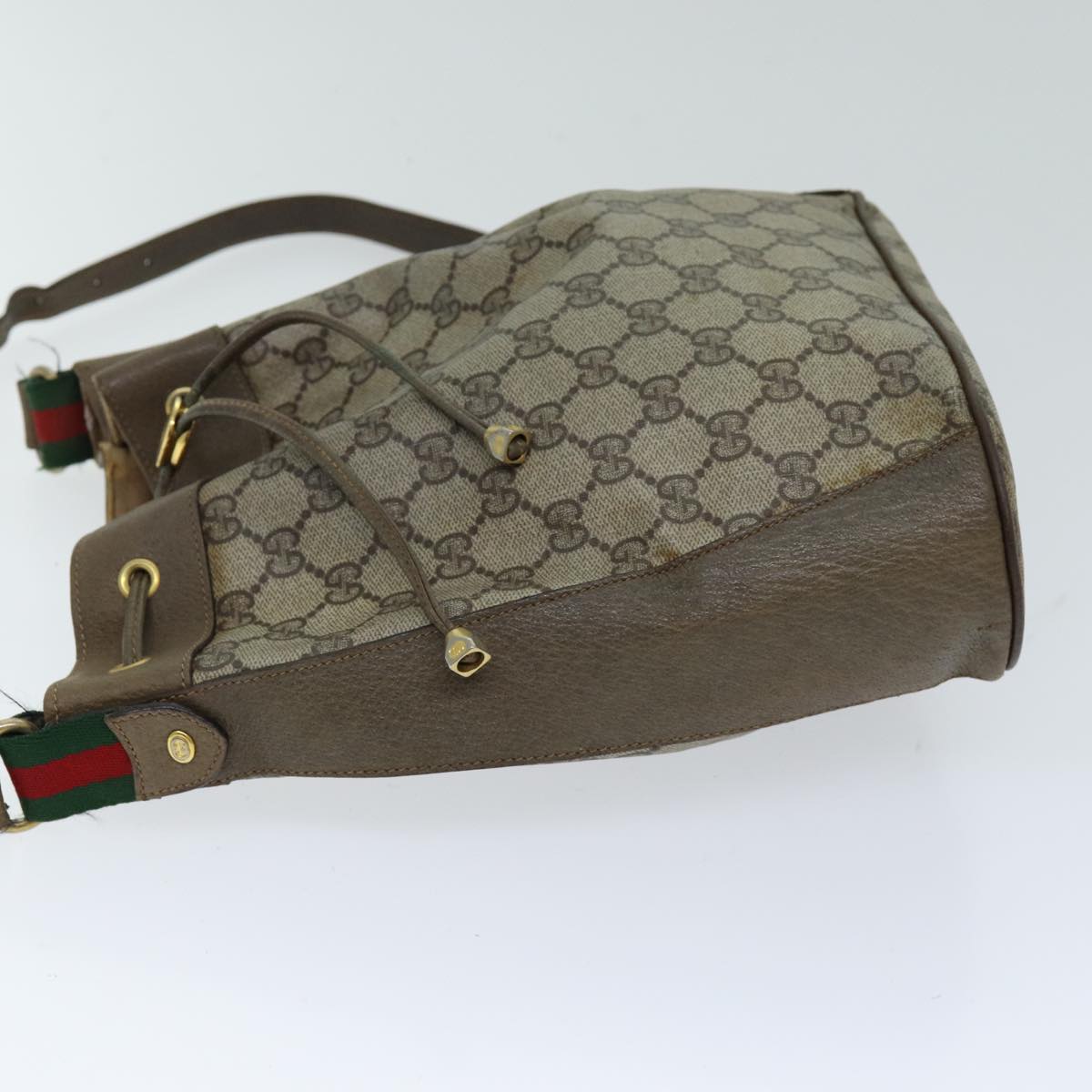 GUCCI Web Sherry Line GG Supreme Shoulder Bag Beige Red 41 02 034 75621