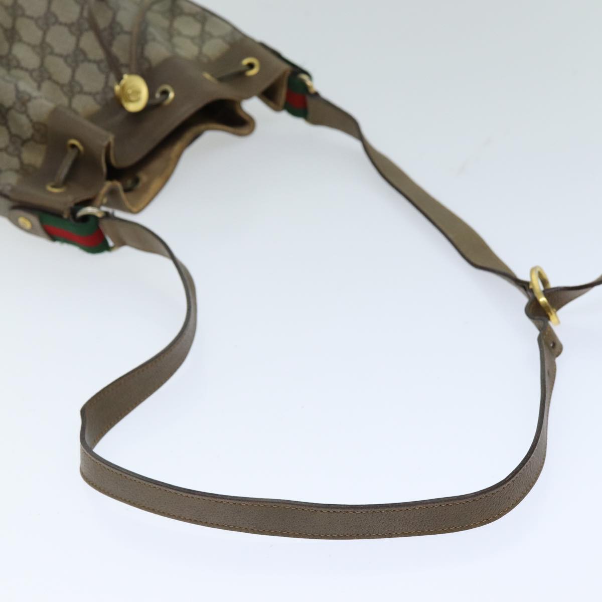 GUCCI Web Sherry Line GG Supreme Shoulder Bag Beige Red 41 02 034 75621