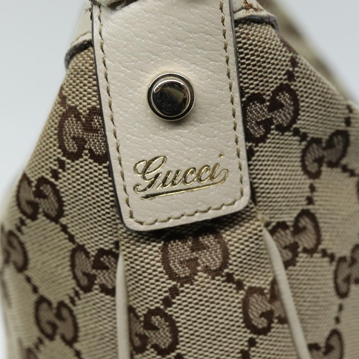 GUCCI GG Canvas Shoulder Bag Beige 153025 75622