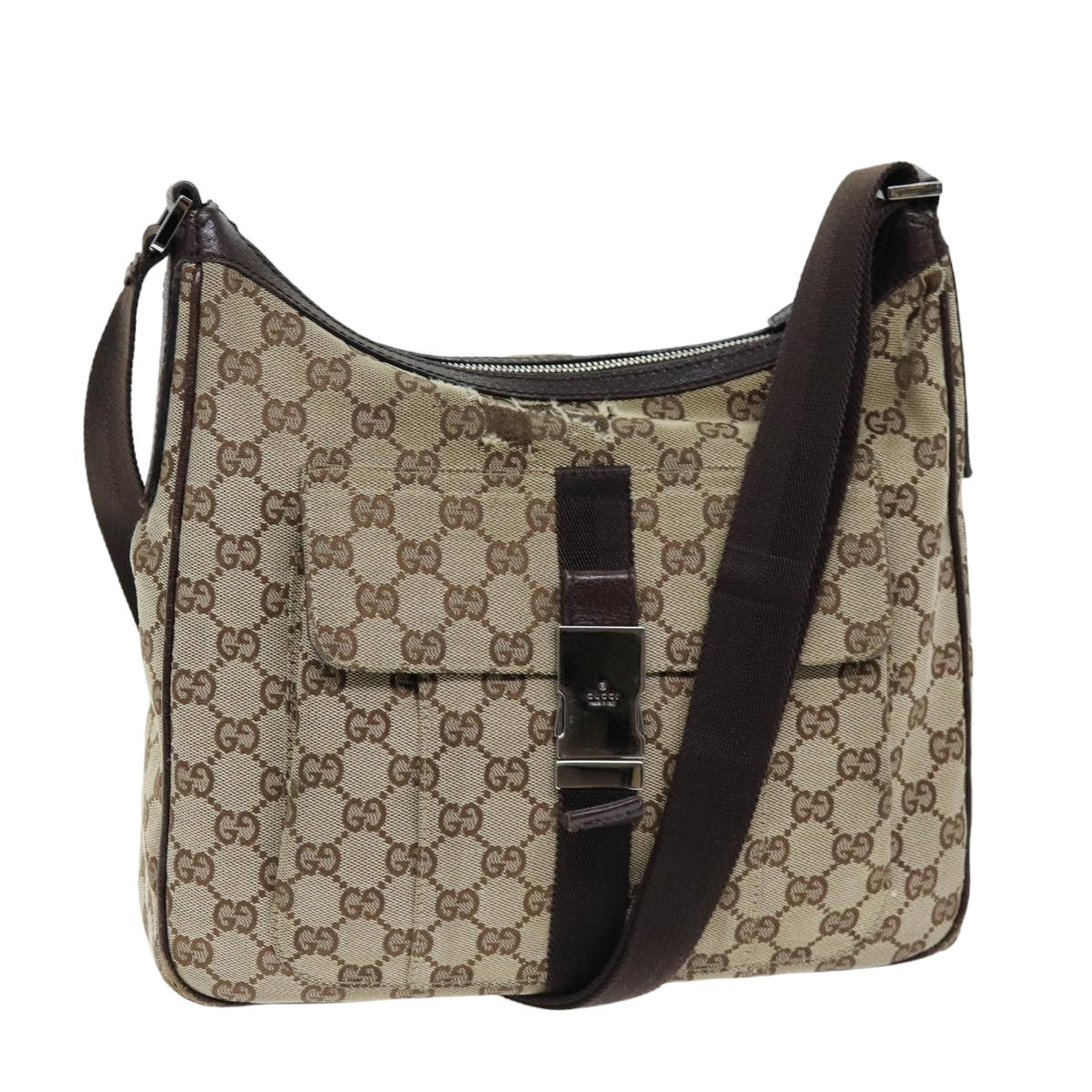 GUCCI GG Canvas Shoulder Bag Beige 131211 75623