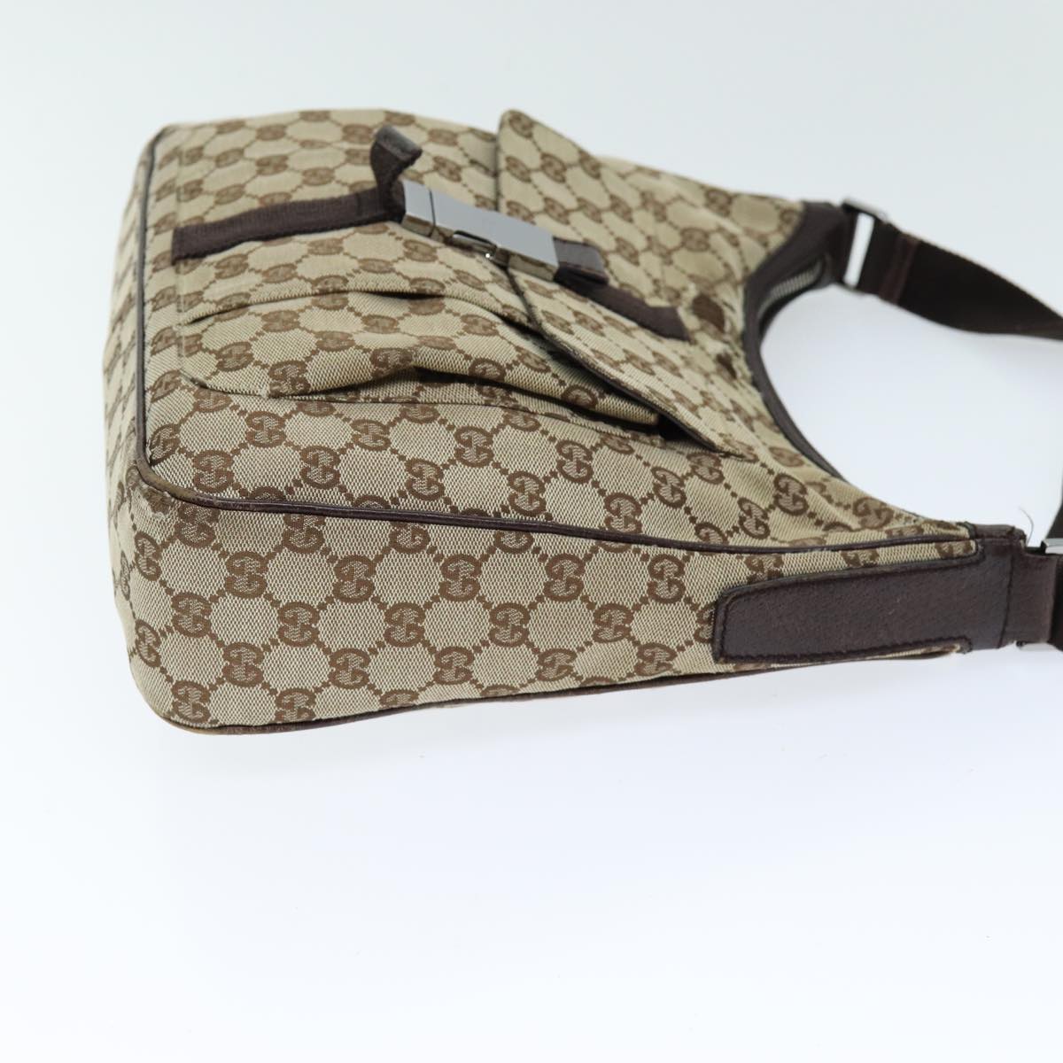 GUCCI GG Canvas Shoulder Bag Beige 131211 75623