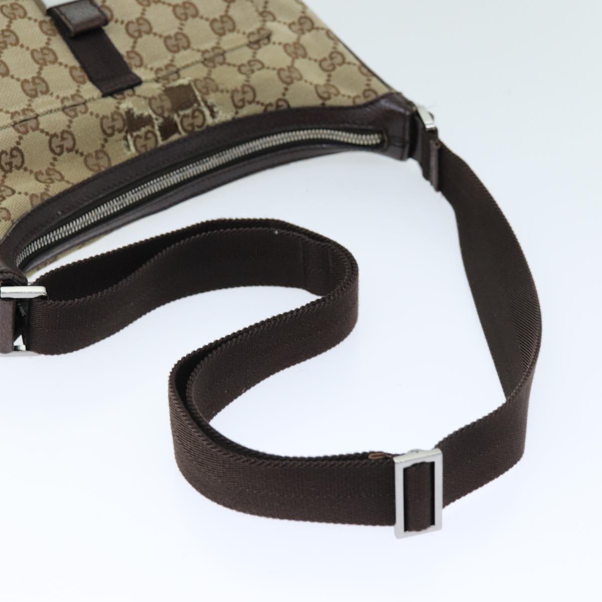 GUCCI GG Canvas Shoulder Bag Beige 131211 75623