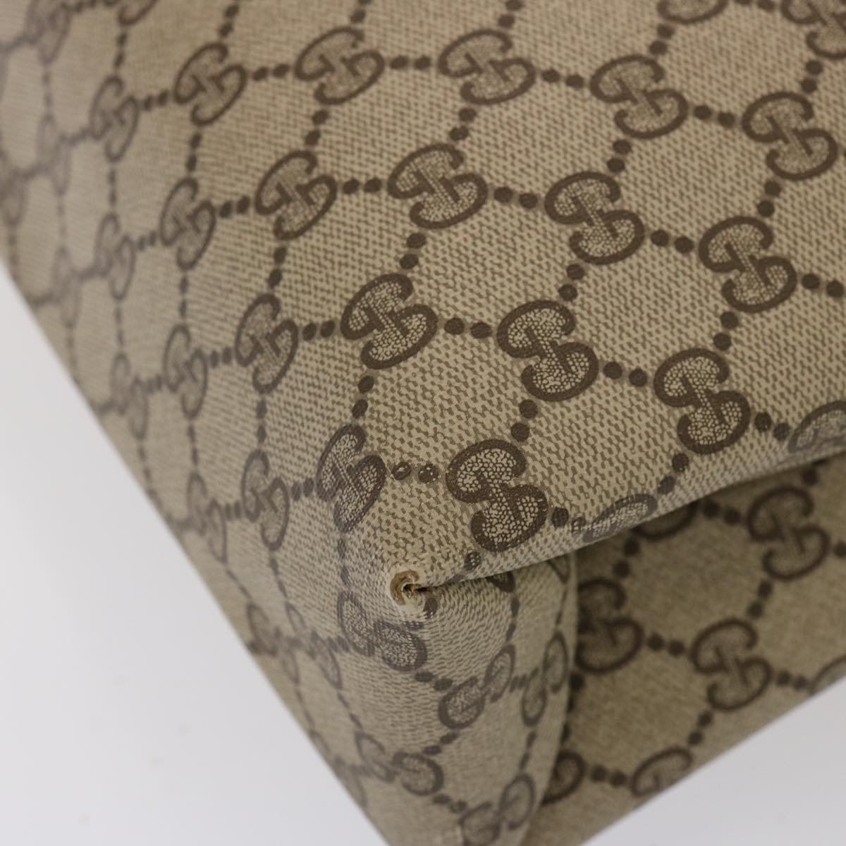 GUCCI GG Supreme Tote Bag PVC Beige 39 02 061 75624