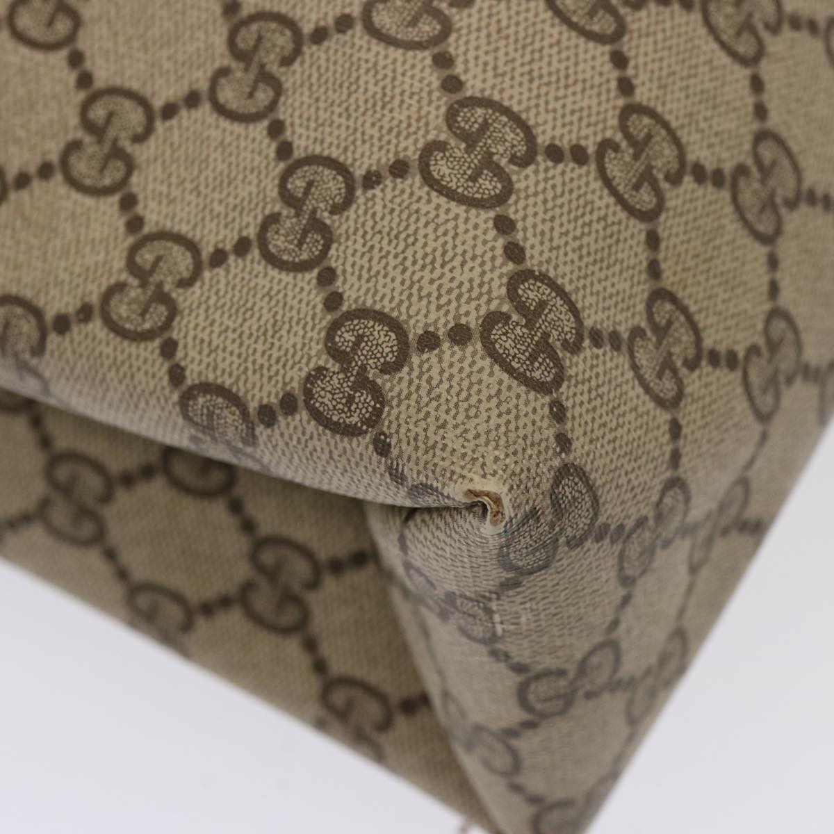 GUCCI GG Supreme Tote Bag PVC Beige 39 02 061 75624