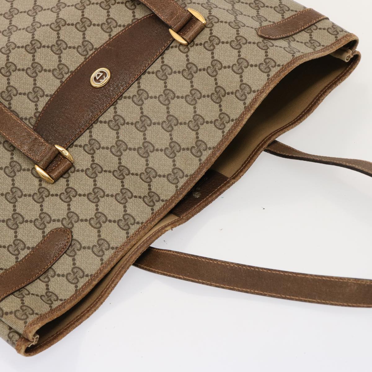 GUCCI GG Supreme Tote Bag PVC Beige 39 02 061 75624