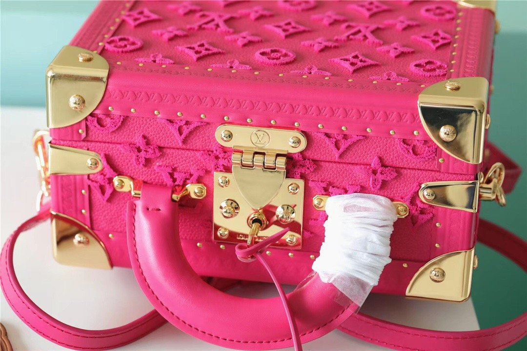 LV Valisette Tresor Monogram Empreinte Pink For Women, WomenÃ¢â‚¬â„¢s Bags, Shoulder And Crossbody Bags 9.4in/24cm LV