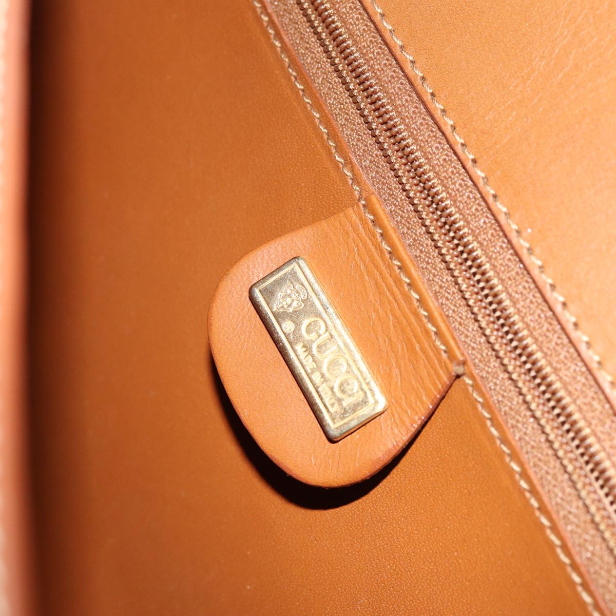 GUCCI Shoulder Bag Leather Brown 75672