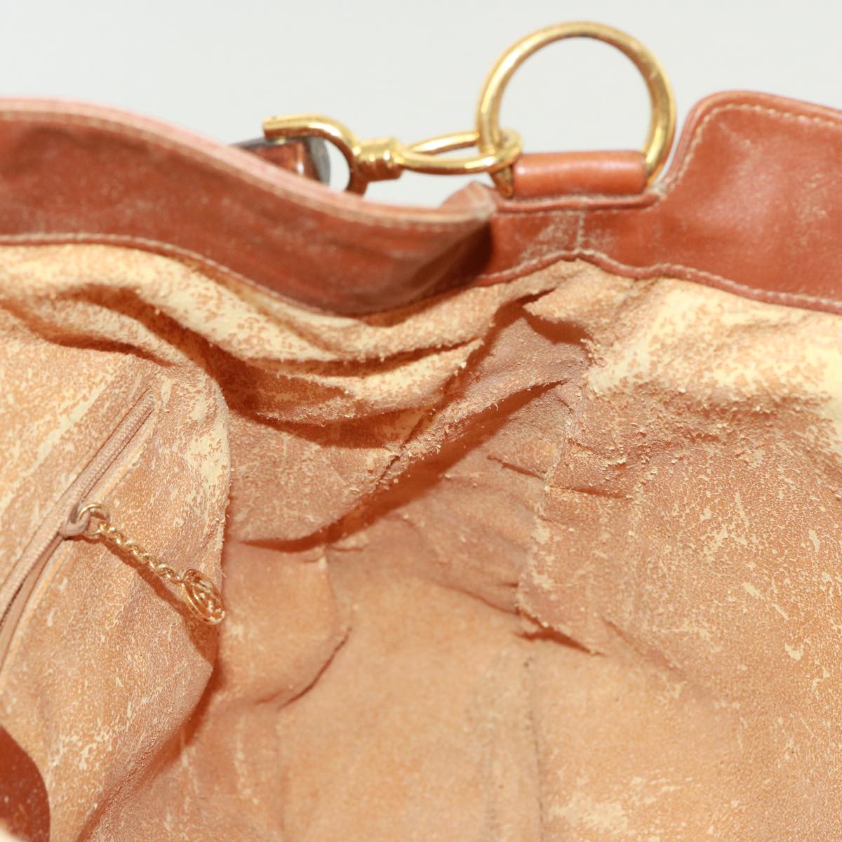 GUCCI Bamboo Shoulder Bag Leather 2way Brown 001 1014 1577 75676