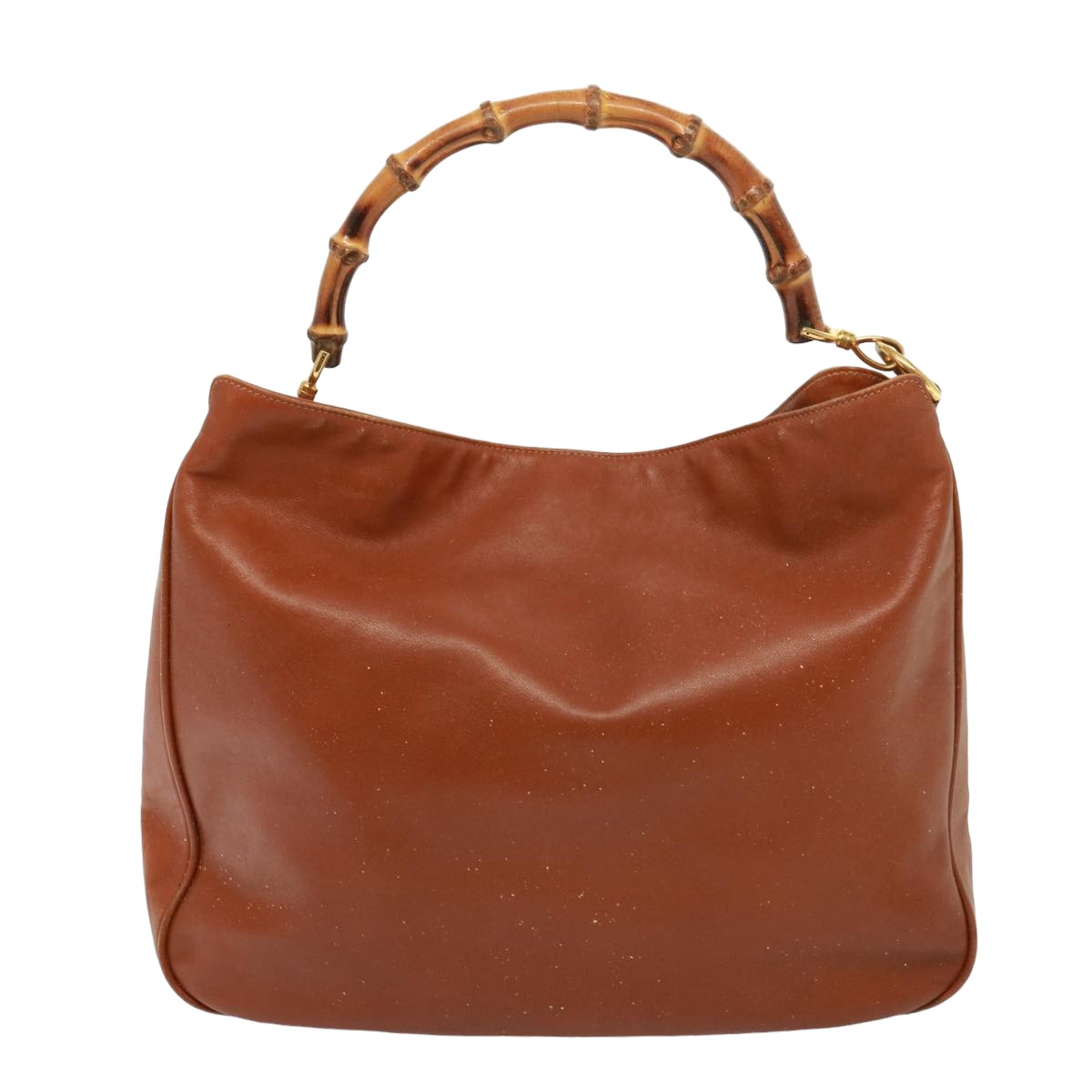 GUCCI Bamboo Shoulder Bag Leather 2way Brown 001 1014 1577 75676