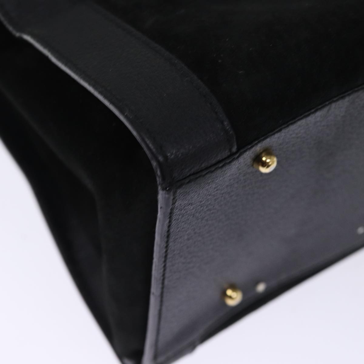 GUCCI Bamboo Tote Bag Suede Black 002 1186 0259 75677