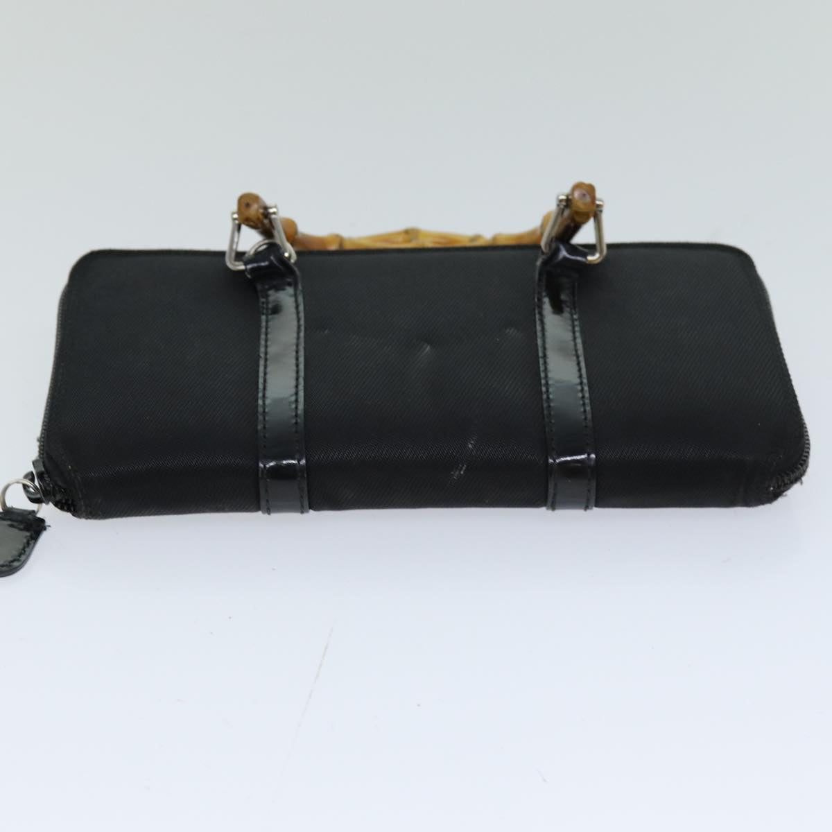 GUCCI Bamboo Shoulder Bag Nylon 2way Black 039 1998 0700 75687