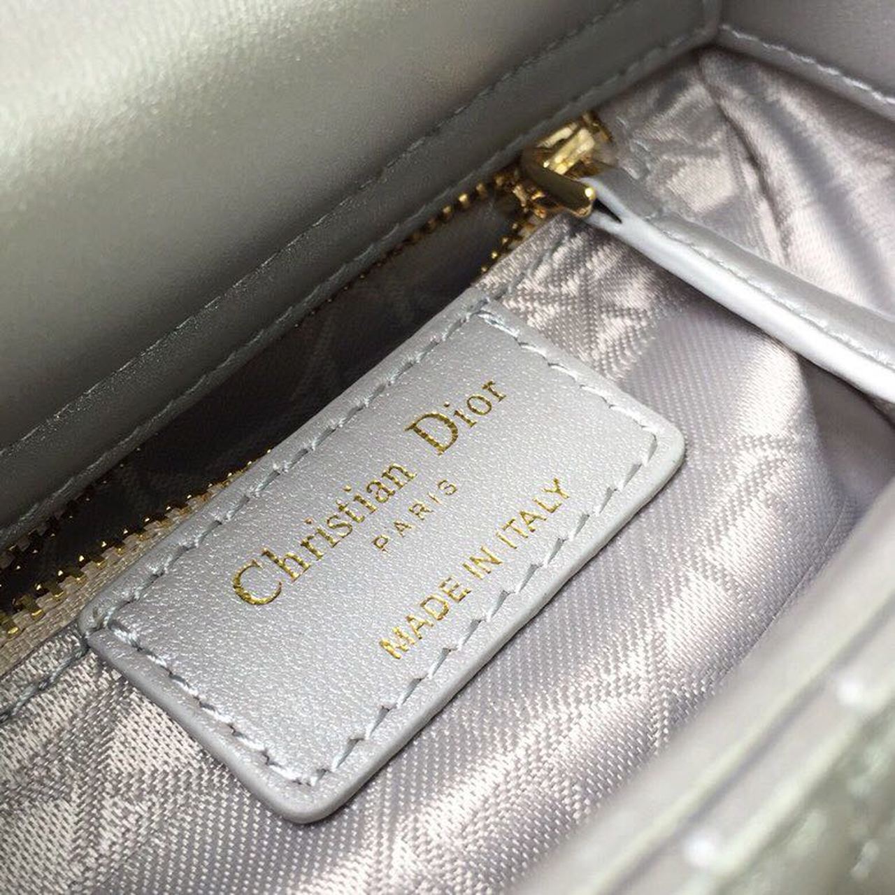 GLAMI Mini Lady Bag Silver with Chain Gold Toned Hardware For Women 6.5in/17cm CD