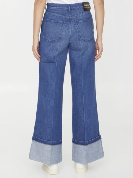 GUCCI Wide-Leg Jeans with Roll-Up Ankle Cuffs