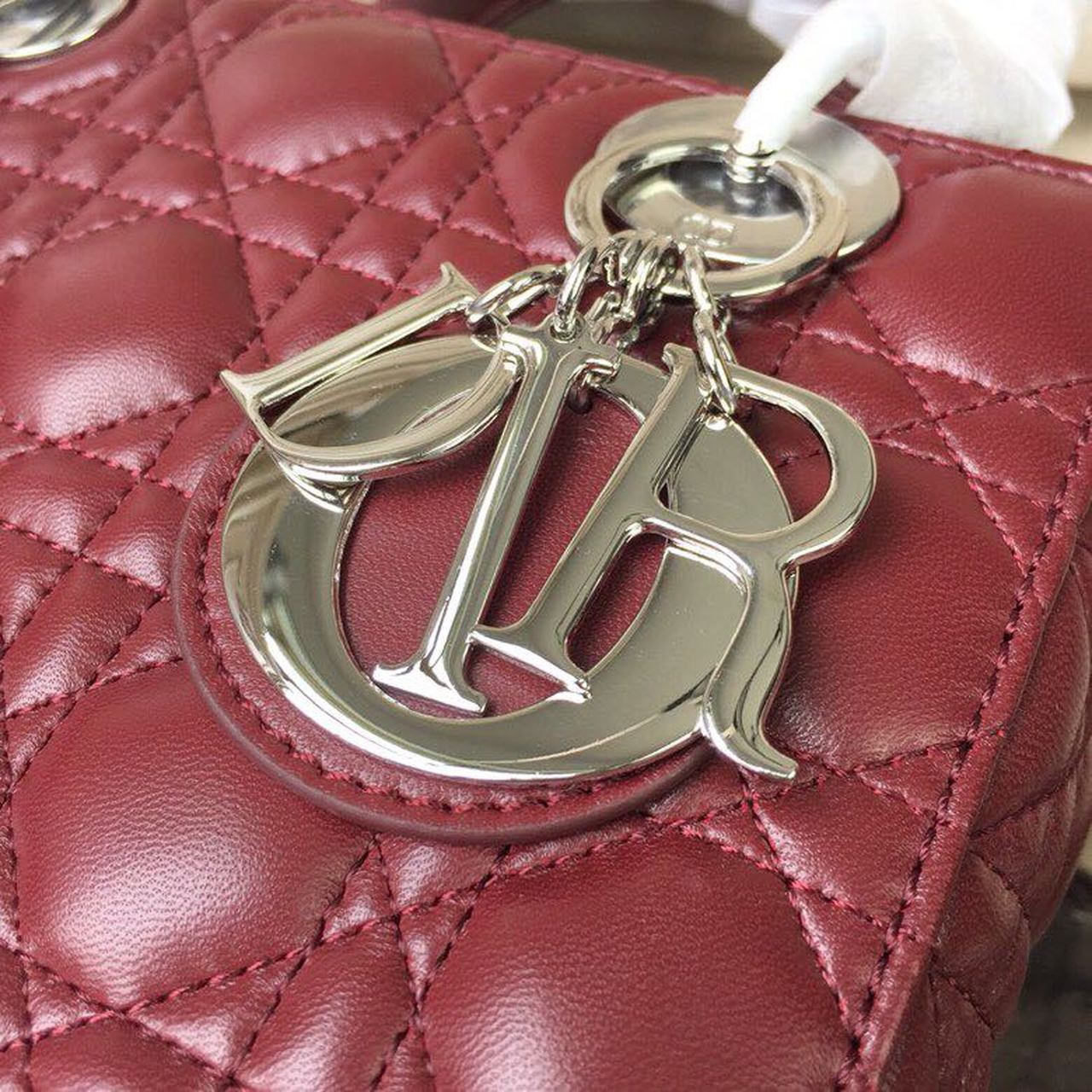 GLAMI Small Lady Bag Silver Hardware Burgundy For Women 8in/20cm CD