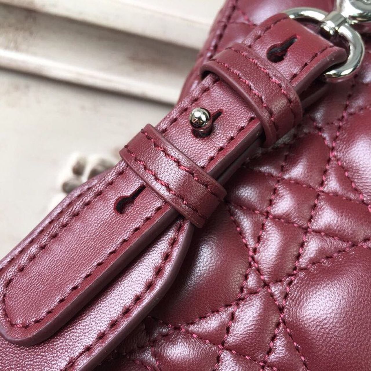 GLAMI Small Lady Bag Silver Hardware Burgundy For Women 8in/20cm CD