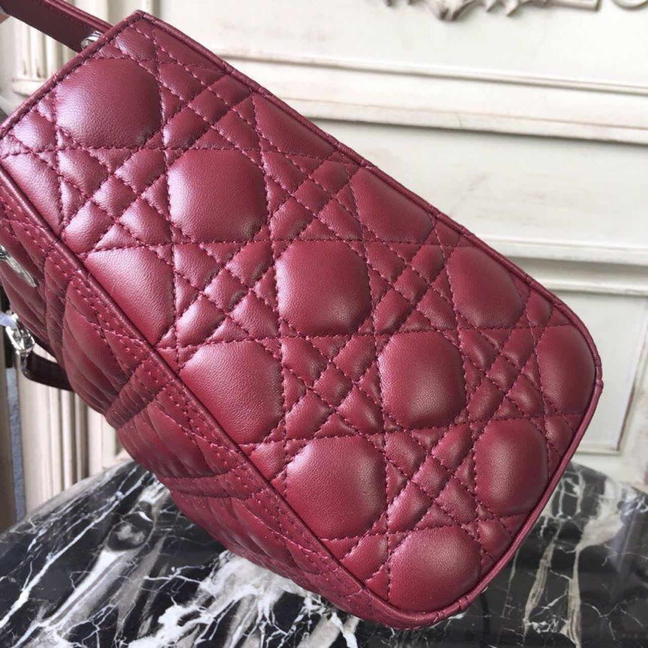 GLAMI MeGLAMIum Lady Bag Silver Hardware Burgundy For Women 9.5in/24cm CD