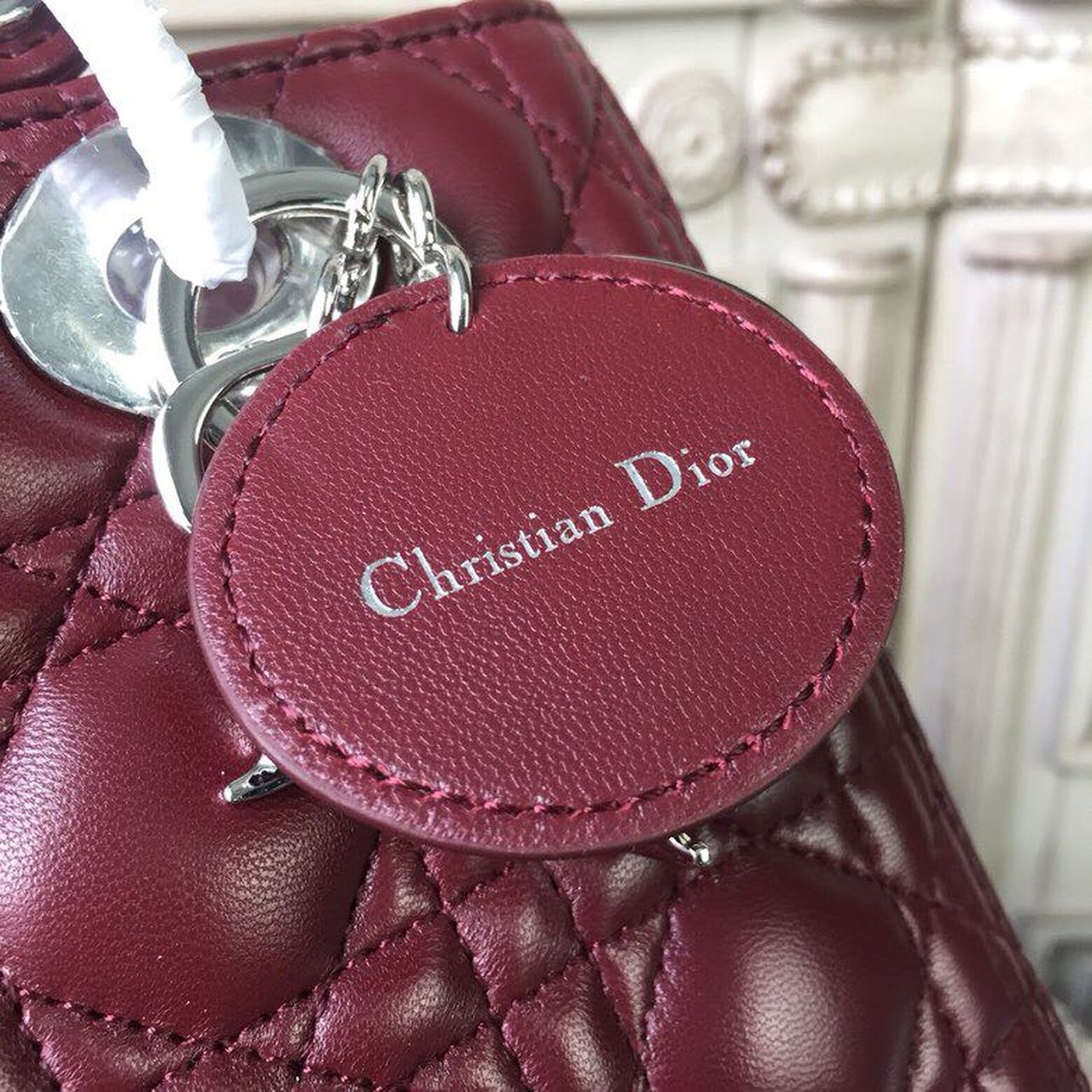GLAMI MeGLAMIum Lady Bag Silver Hardware Burgundy For Women 9.5in/24cm CD