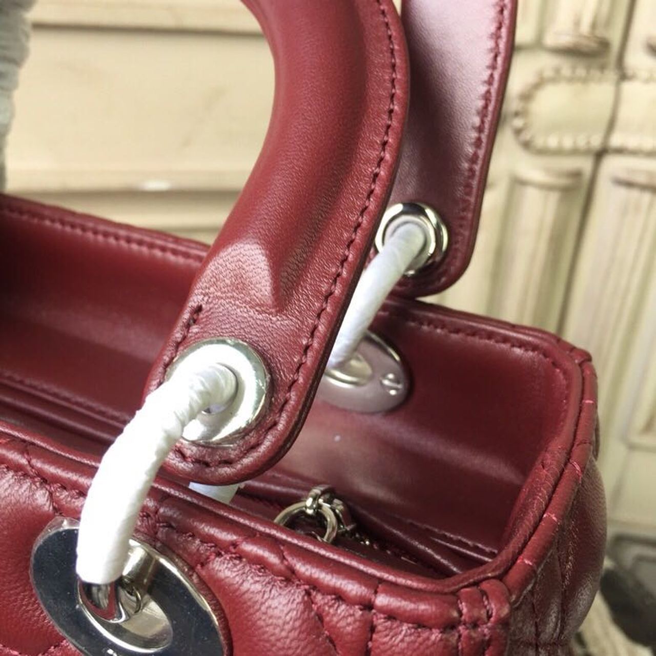 GLAMI MeGLAMIum Lady Bag Silver Hardware Burgundy For Women 9.5in/24cm CD