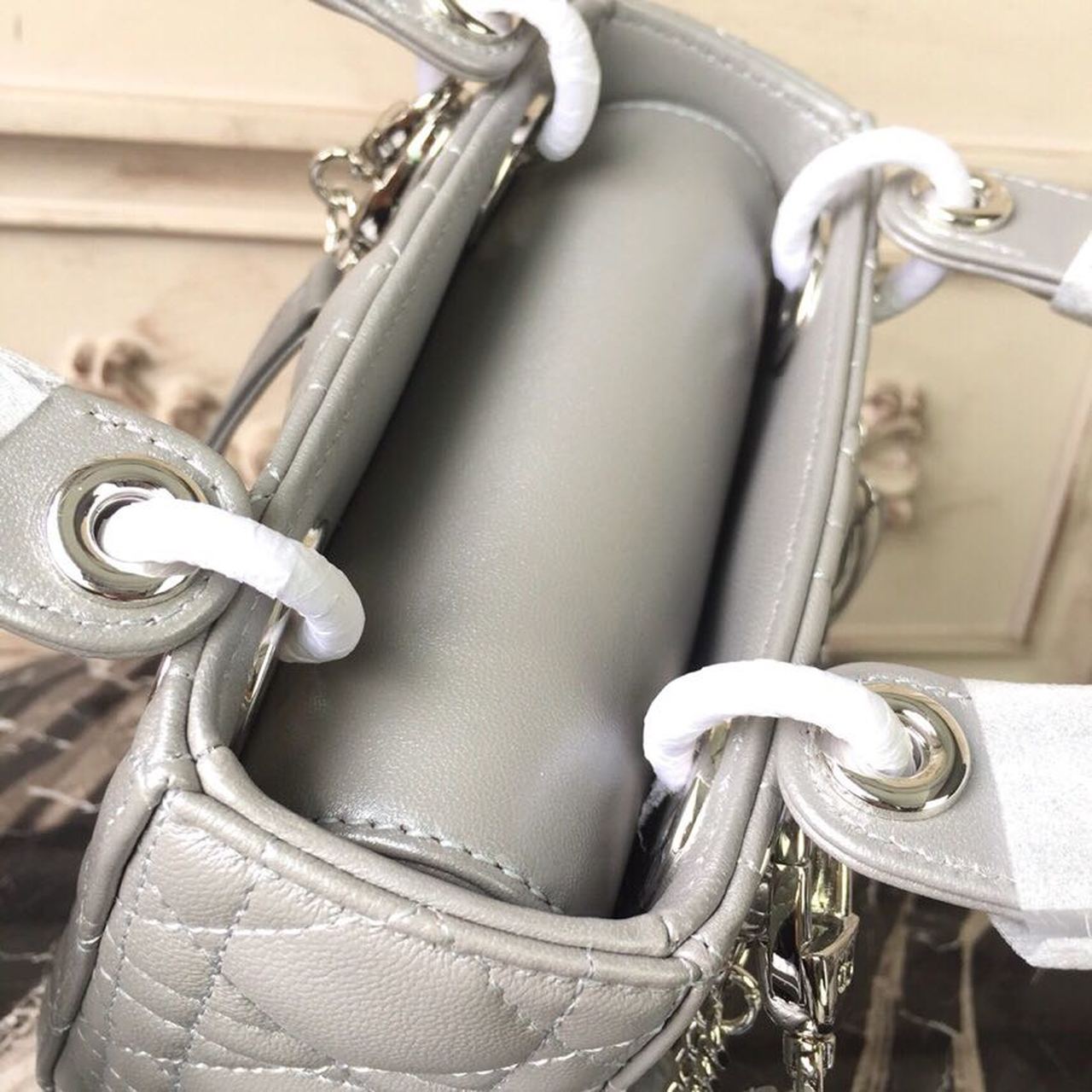 GLAMI Mini Lady Bag with Chain Silver Hardware Spring/Summer Collection, Pearl Gold, For Women WomenÃ¢â‚¬â„¢s Handbags, 18cm CD