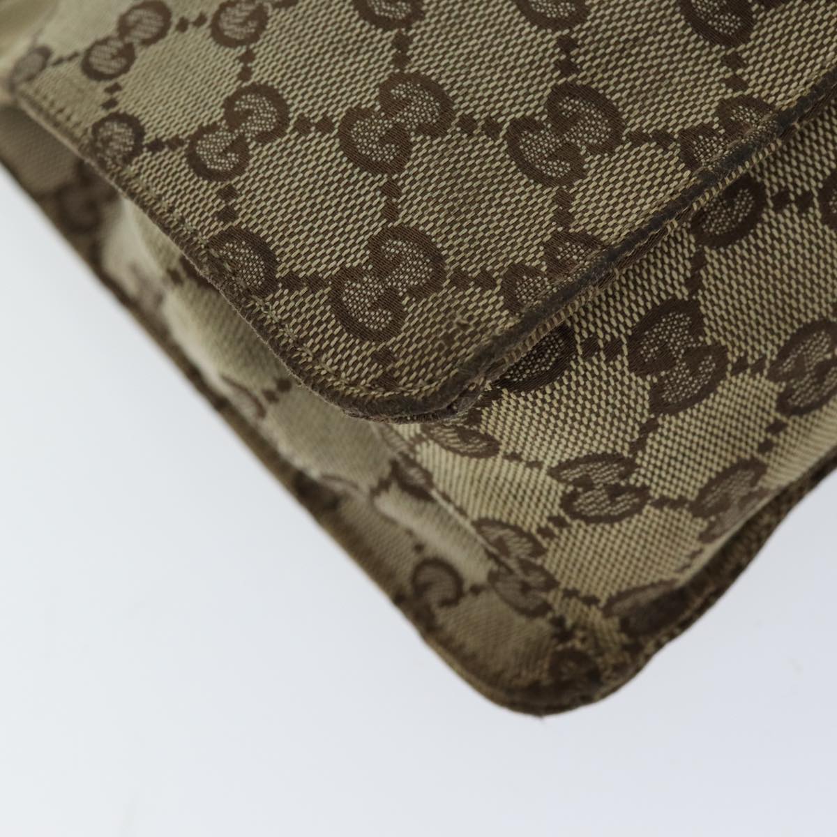 GUCCI GG Canvas Shoulder Bag Beige 120841 75829