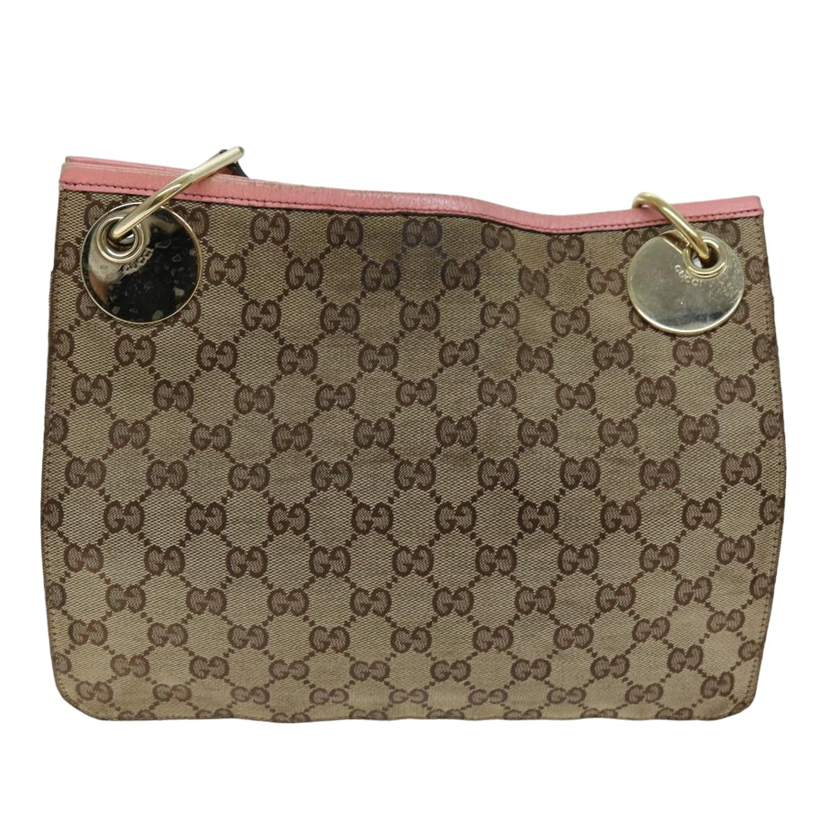 GUCCI GG Canvas Shoulder Bag Beige 120841 75829
