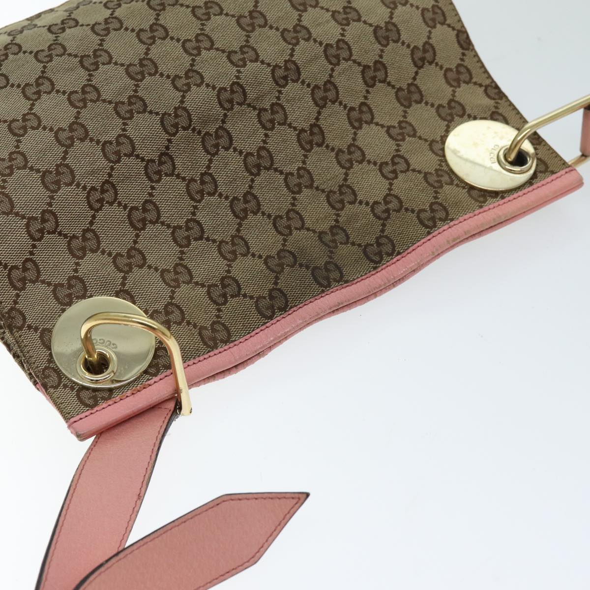 GUCCI GG Canvas Shoulder Bag Beige 120841 75829