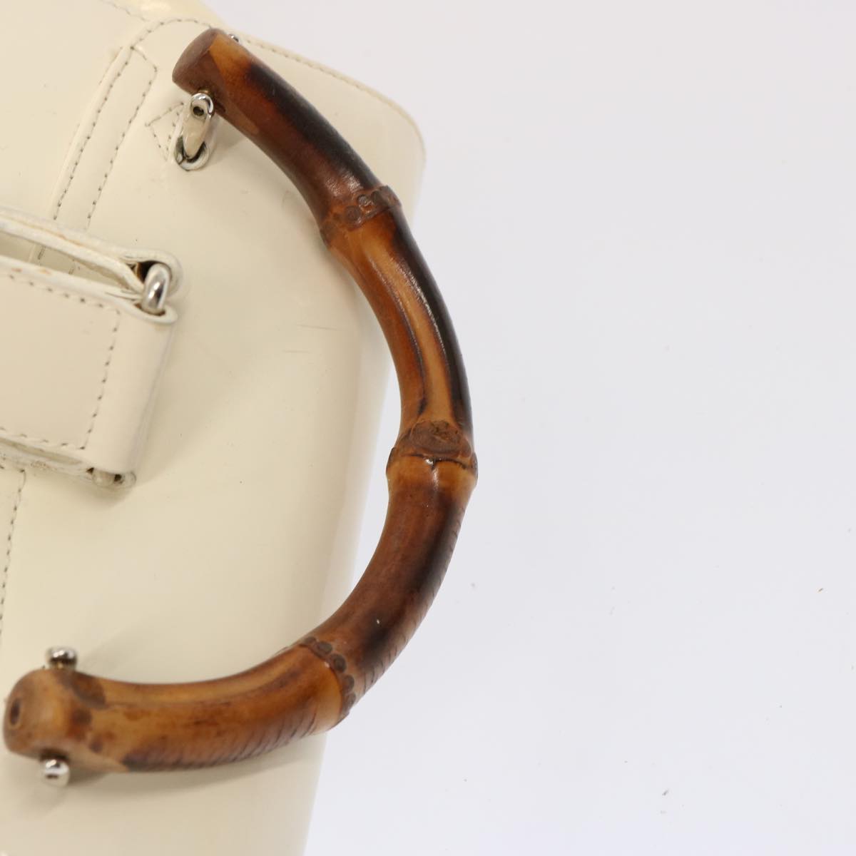GUCCI Bamboo Backpack Patent leather White 003 2058 0016 5 75834
