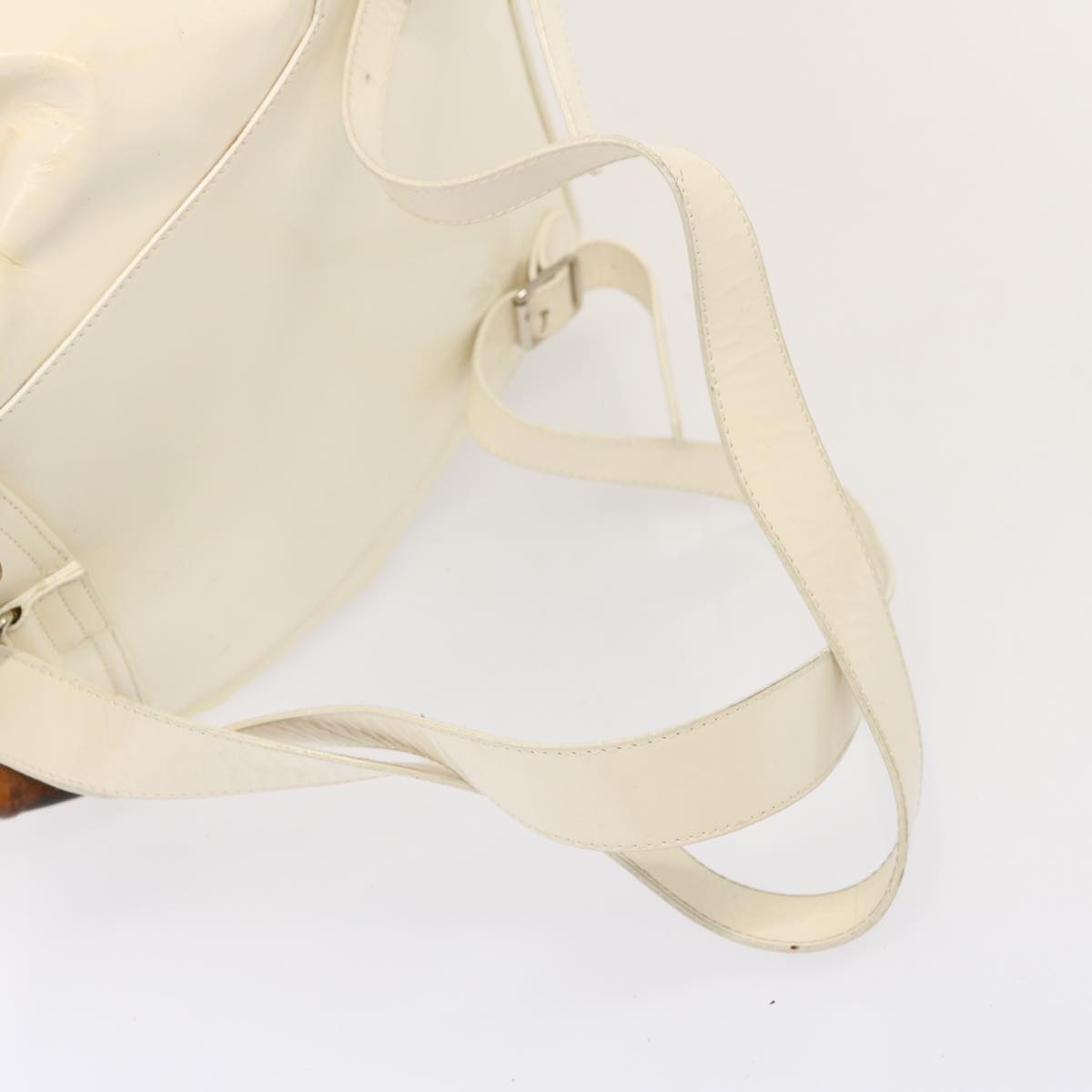 GUCCI Bamboo Backpack Patent leather White 003 2058 0016 5 75834