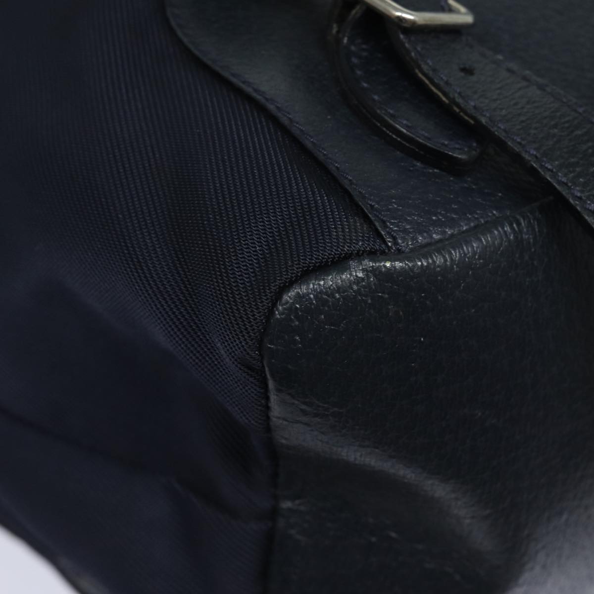 GUCCI Backpack Nylon Leather Navy 019 2058 0173 5 75835