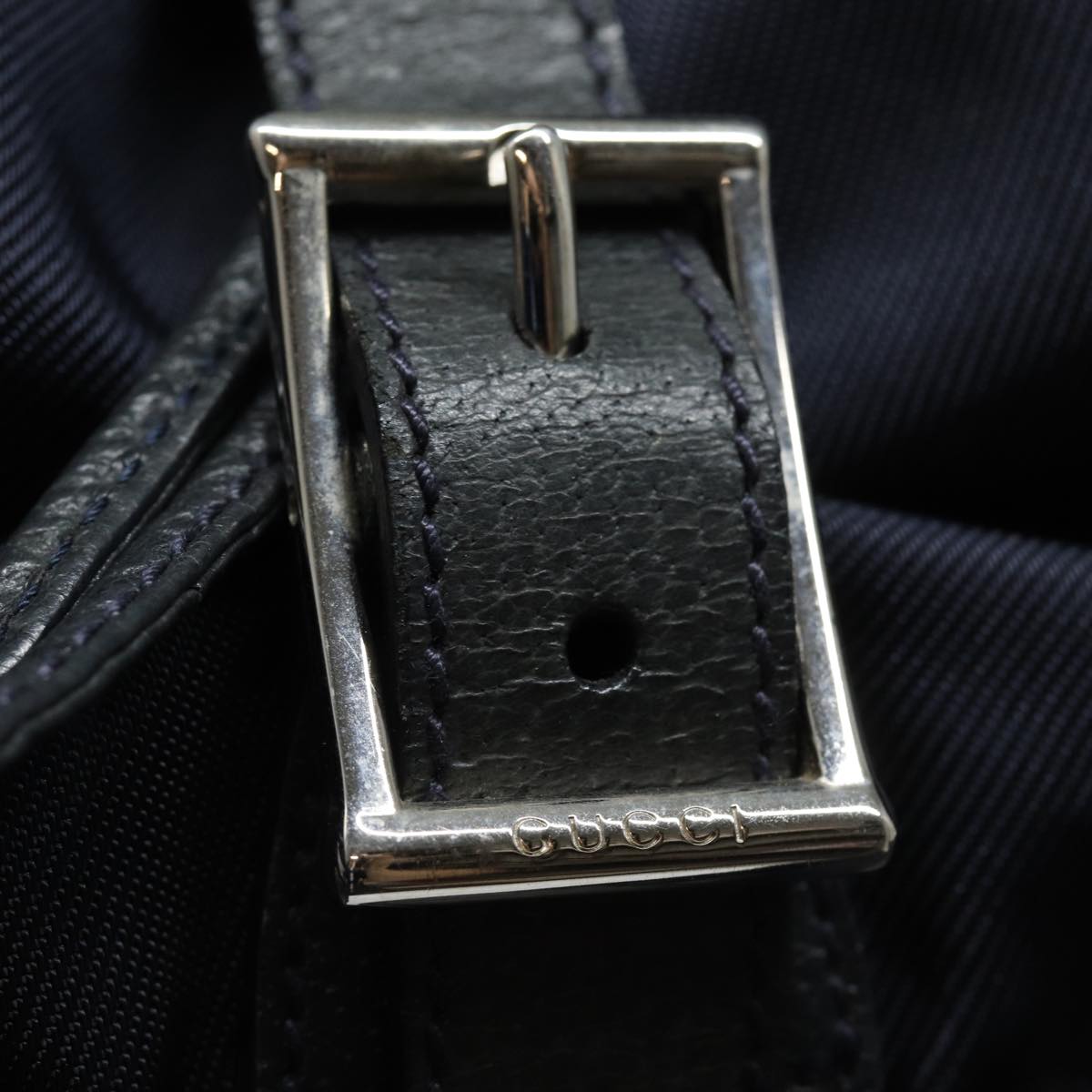 GUCCI Backpack Nylon Leather Navy 019 2058 0173 5 75835