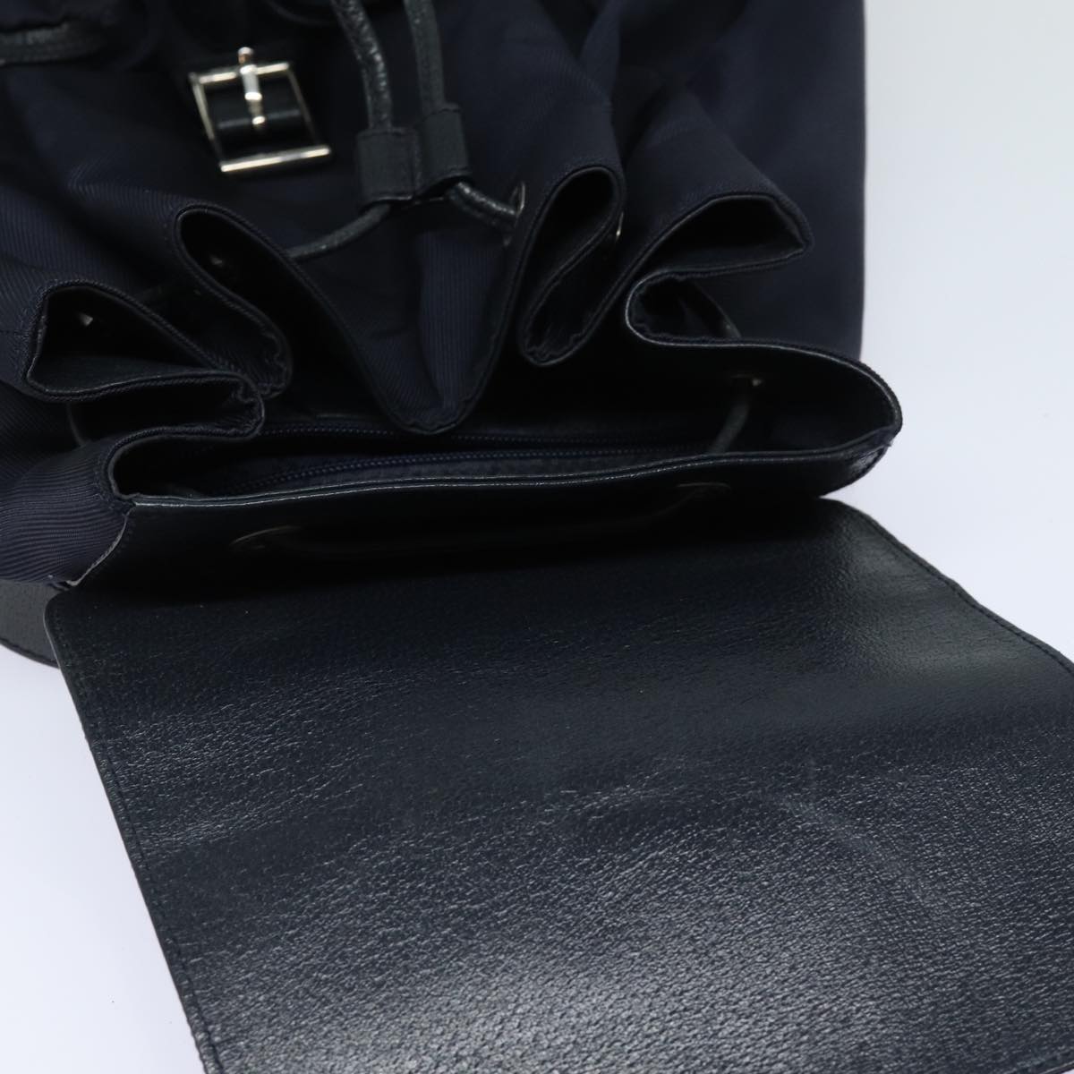 GUCCI Backpack Nylon Leather Navy 019 2058 0173 5 75835