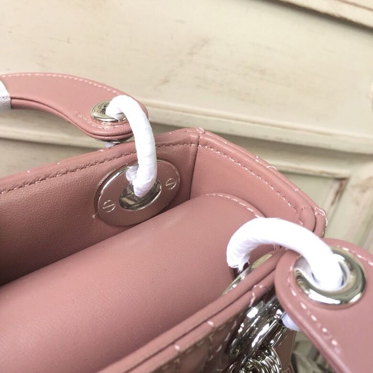 GLAMI Mini Lady Bag with Chain Silver Hardware Dusty Pink For Women 6.5in/17cm CD