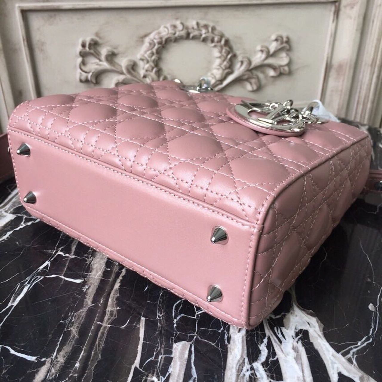 GLAMI MeGLAMIum Lady Bag Dusty Pink Silver Hardware For Women 20cm/8in CD