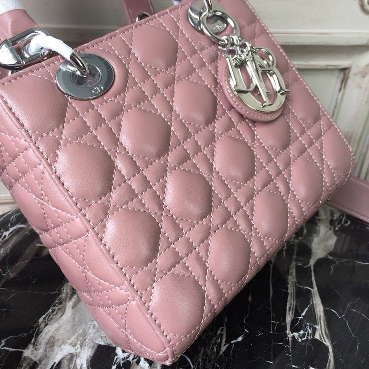 GLAMI MeGLAMIum Lady Bag Dusty Pink Silver Hardware For Women 20cm/8in CD