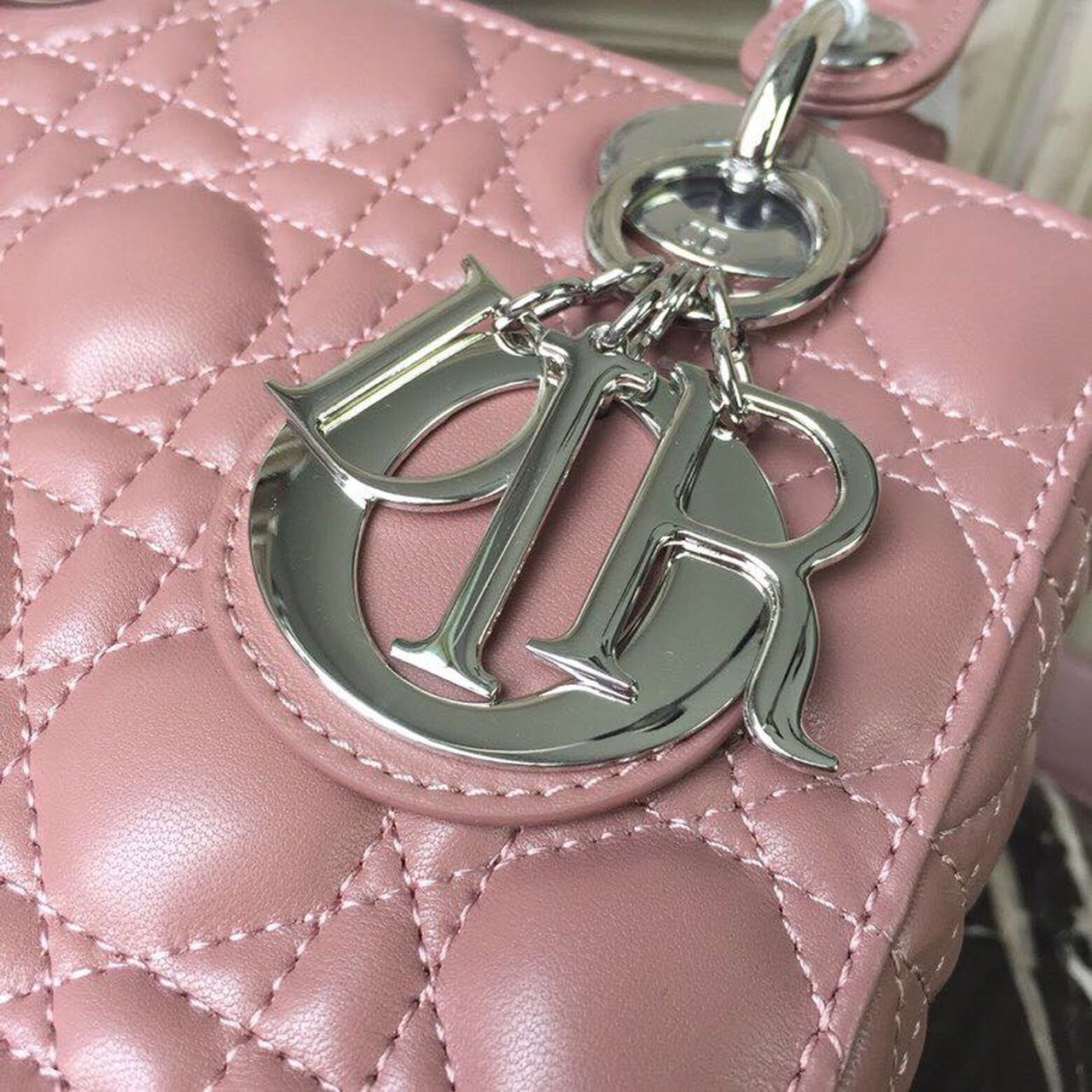 GLAMI MeGLAMIum Lady Bag Dusty Pink Silver Hardware For Women 20cm/8in CD