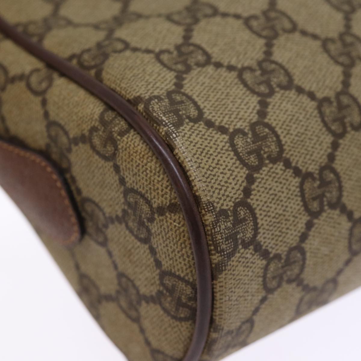 GUCCI GG Supreme Web Sherry Line Shoulder Bag PVC Beige Red 001 56 75881