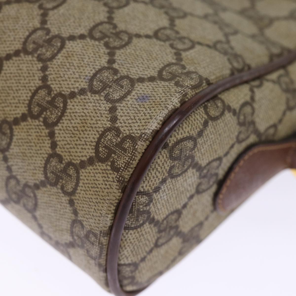 GUCCI GG Supreme Web Sherry Line Shoulder Bag PVC Beige Red 001 56 75881