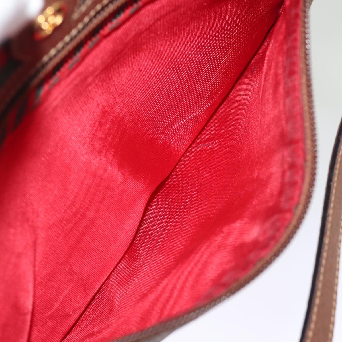 GUCCI GG Supreme Web Sherry Line Shoulder Bag PVC Beige Red 001 56 75881