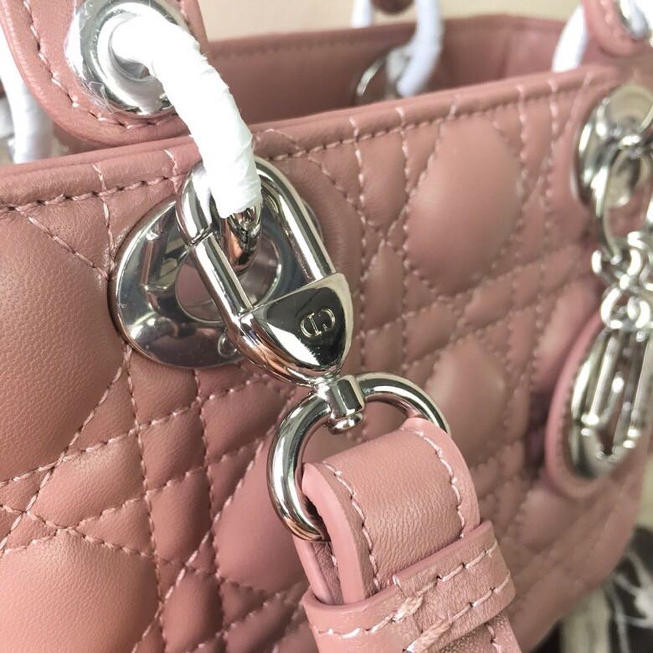 GLAMI MeGLAMIum Lady Bag Dusty Pink Silver Hardware For Women 20cm/8in CD