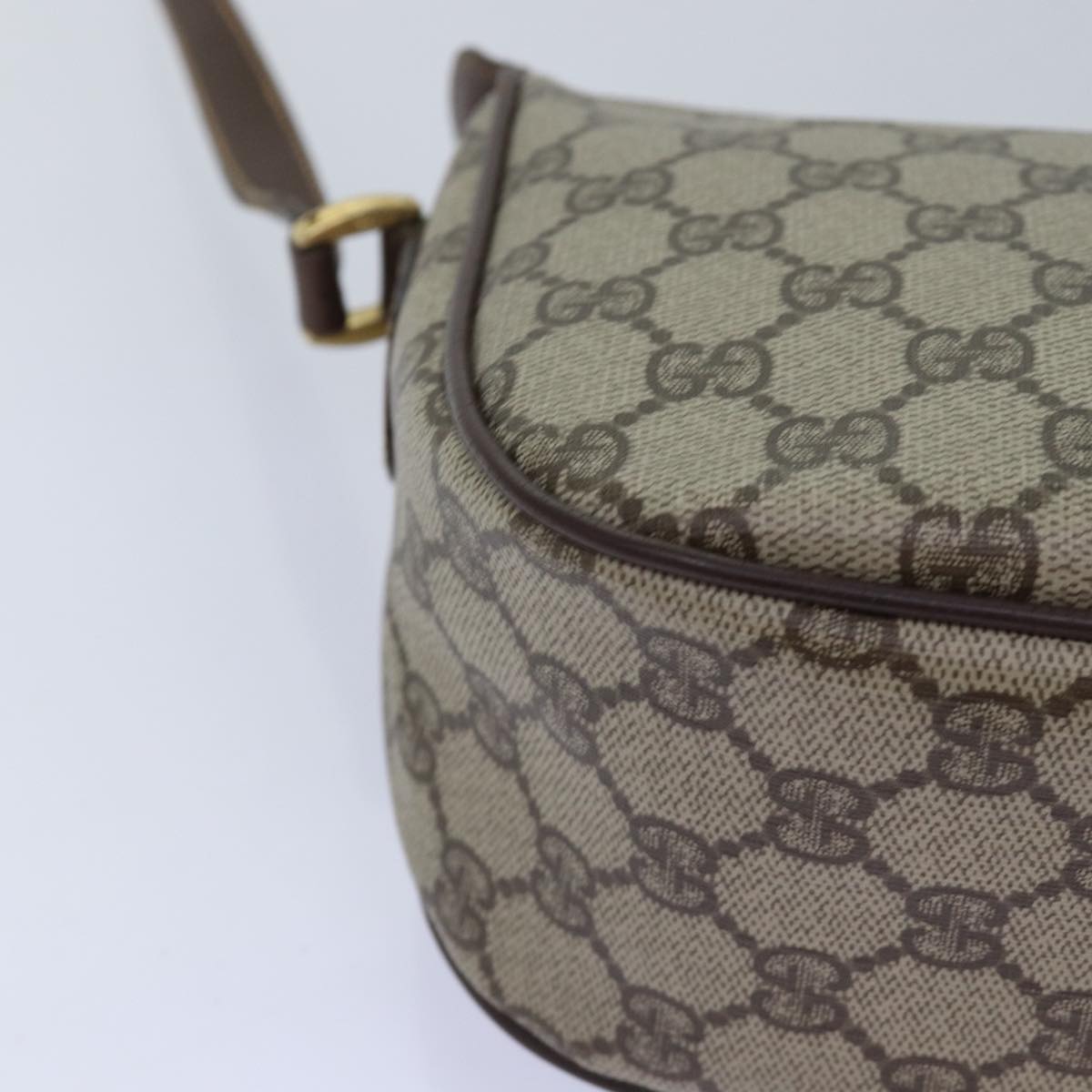 GUCCI GG Supreme Web Sherry Line Shoulder Bag PVC Beige 89 02 032 75885