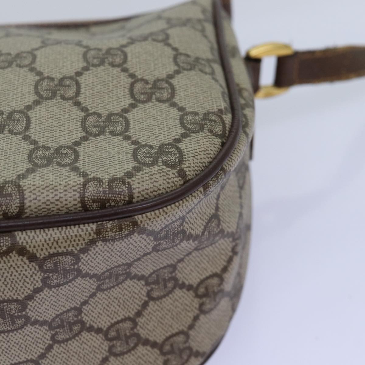 GUCCI GG Supreme Web Sherry Line Shoulder Bag PVC Beige 89 02 032 75885