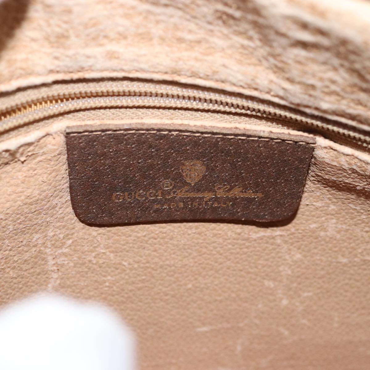 GUCCI GG Supreme Web Sherry Line Shoulder Bag PVC Beige 89 02 032 75885