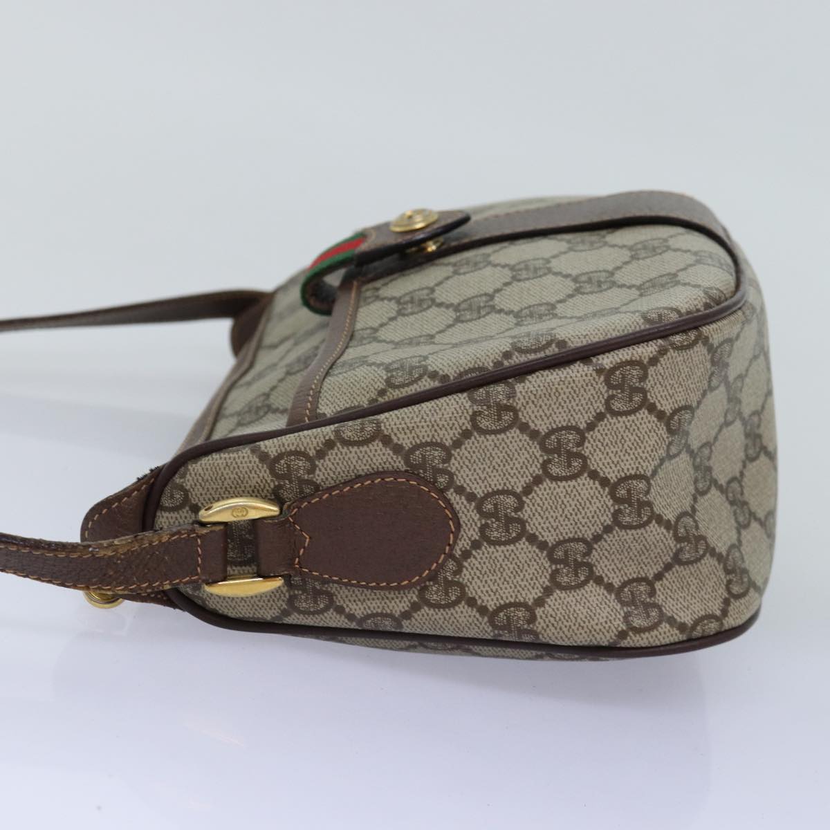 GUCCI GG Supreme Web Sherry Line Shoulder Bag PVC Beige 89 02 032 75885