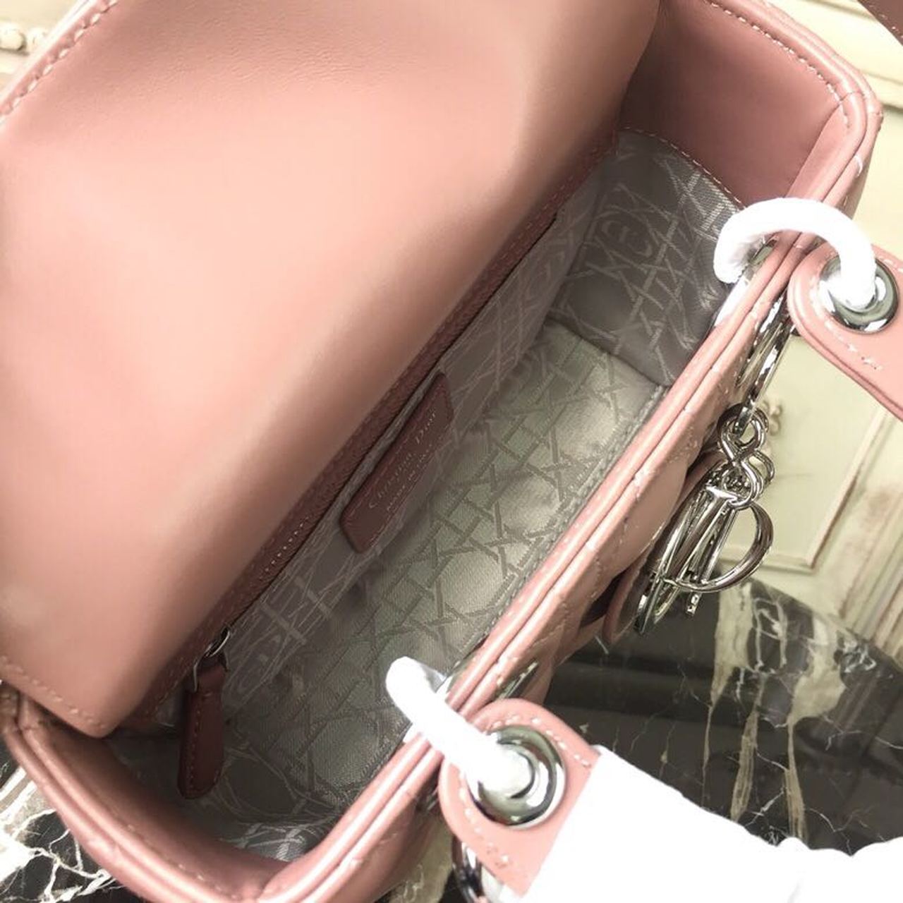 GLAMI MeGLAMIum Lady Bag Dusty Pink Silver Hardware For Women 20cm/8in CD