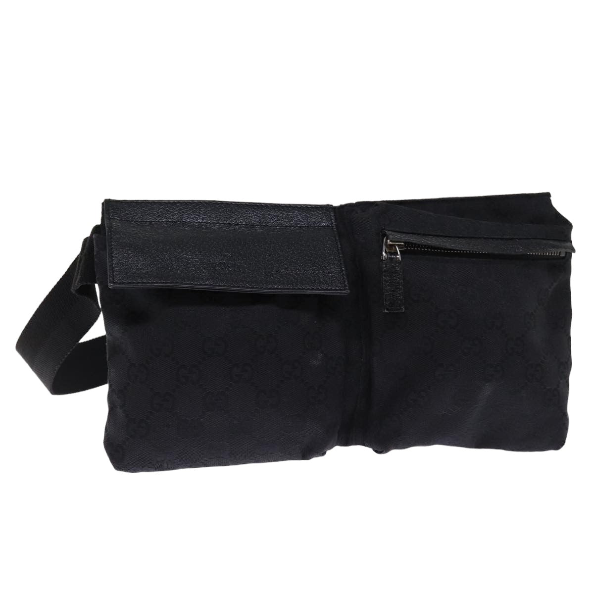 GUCCI GG Canvas Waist bag Black 75886