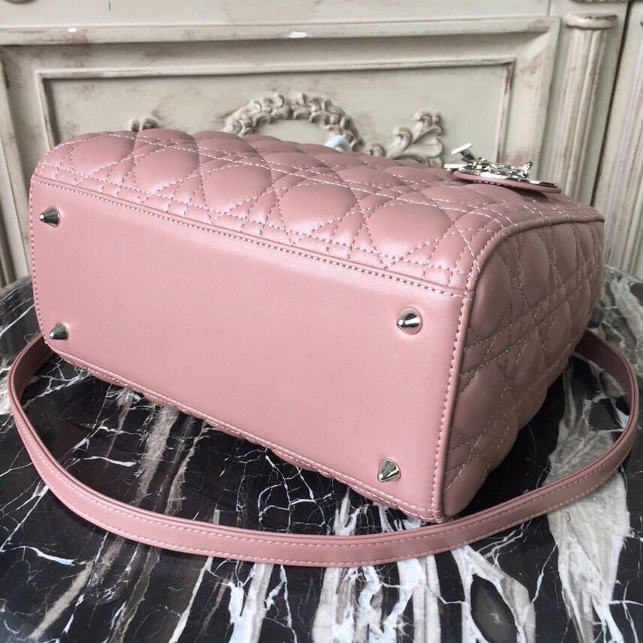 GLAMI MeGLAMIum Lady Bag Dusty Pink Silver Hardware For Women 24cm/9.5in CD