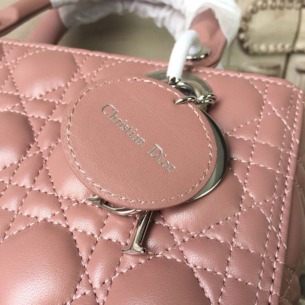 GLAMI MeGLAMIum Lady Bag Dusty Pink Silver Hardware For Women 24cm/9.5in CD