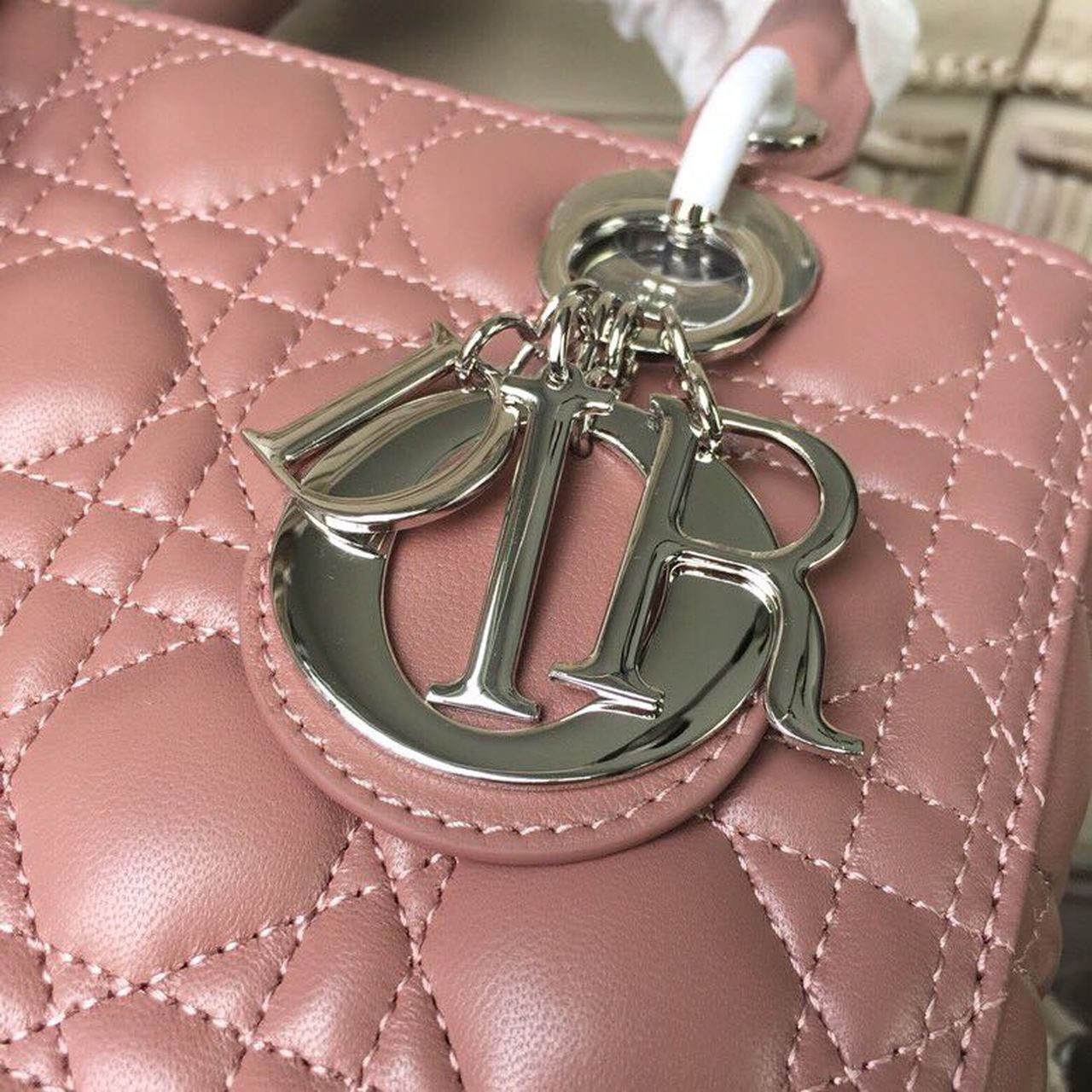 GLAMI MeGLAMIum Lady Bag Dusty Pink Silver Hardware For Women 24cm/9.5in CD