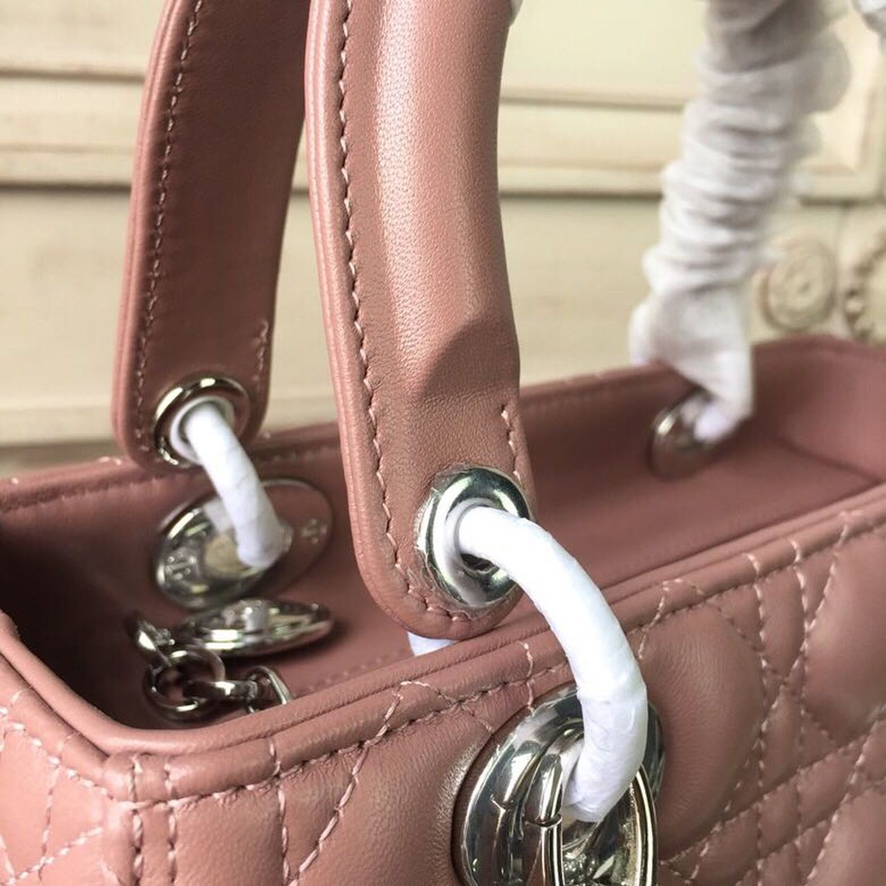 GLAMI MeGLAMIum Lady Bag Dusty Pink Silver Hardware For Women 24cm/9.5in CD